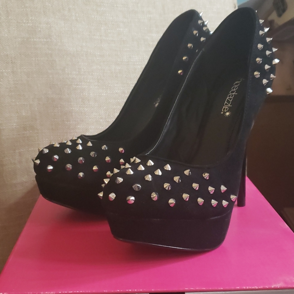 Black spiked heels